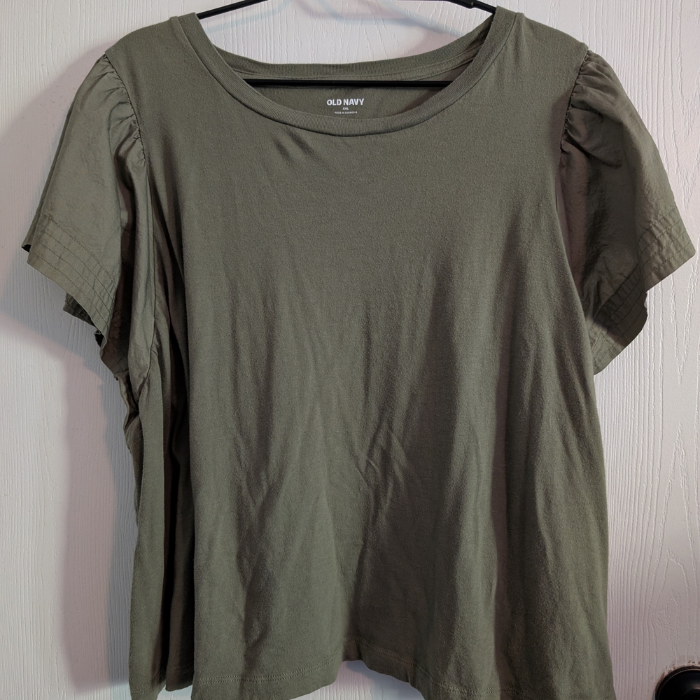 Old Navy Women's Short Sleeve Khaki Top